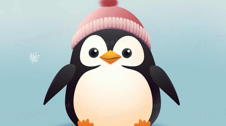 彩色卡通可爱小企鹅插画图片素材下载_jpg格式_熊猫办公