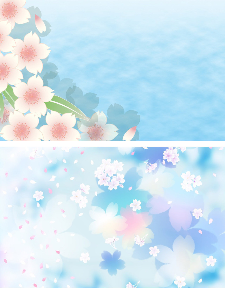 淡雅卡通小花PPT背景图片