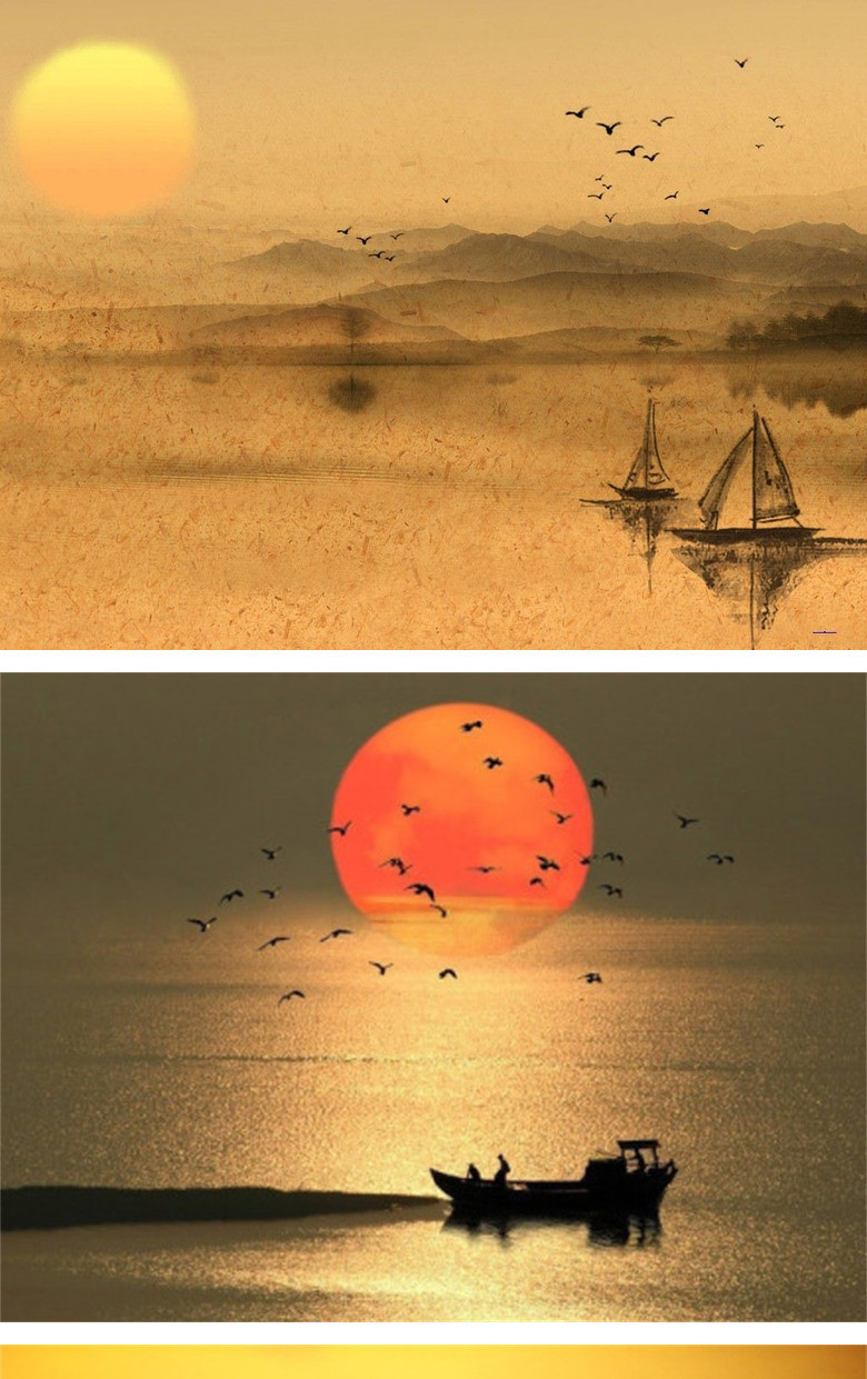 渔舟唱晚中国风PPT背景图片