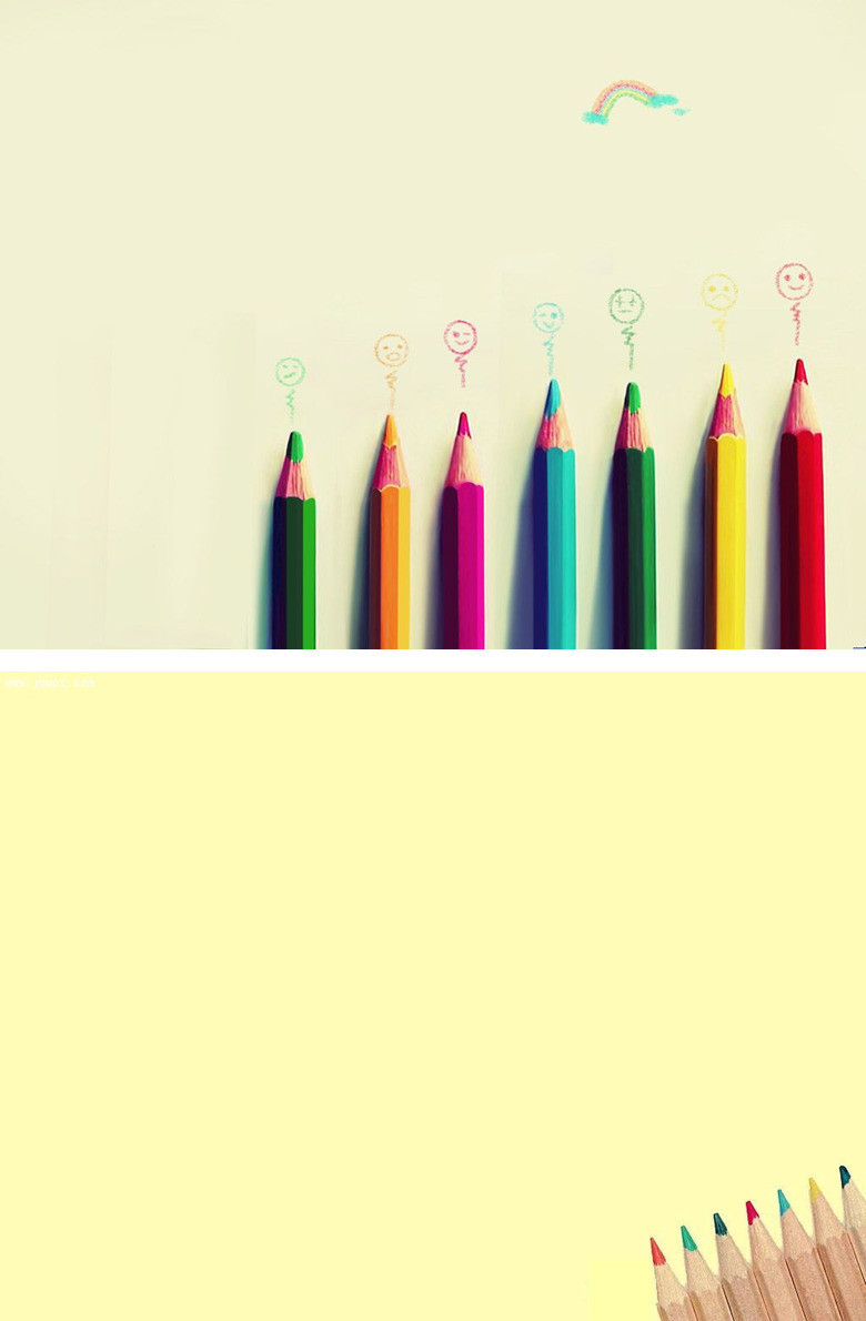 彩色铅笔幻灯片背景图片