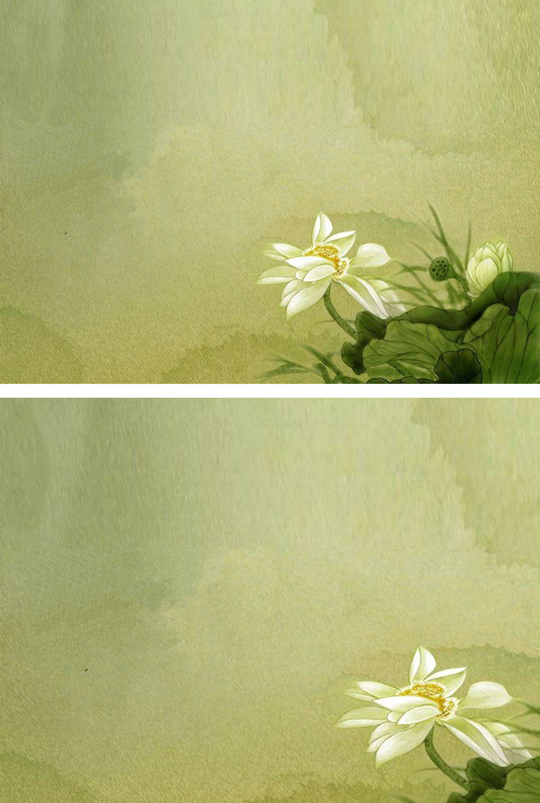 古典荷花幻灯片背景图片