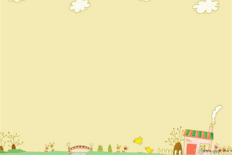 卡通乡村田园风光ppt背景图片