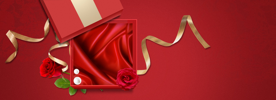 38妇女节渐变丝带礼物红banner
