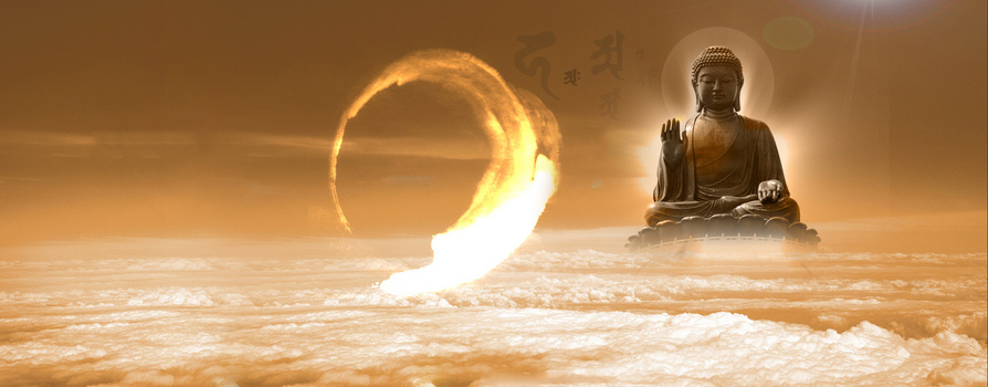 中国风佛家背景banner