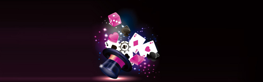梦幻魔术魔术帽扑克牌背景banner