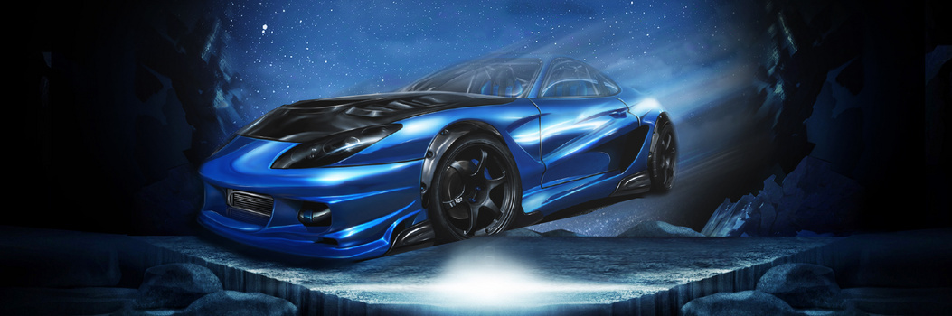 科幻吊炸天跑车banner背景