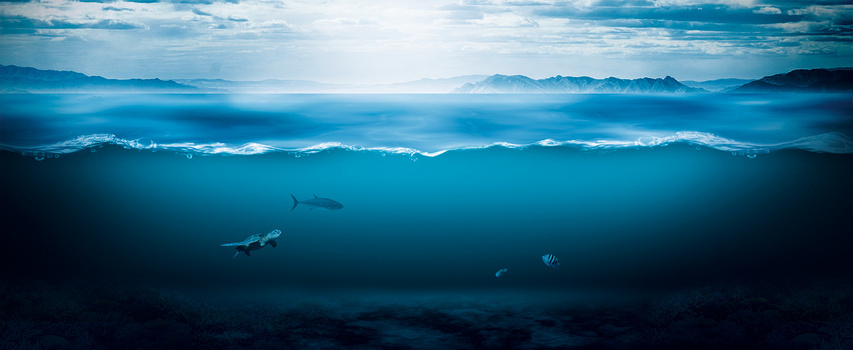 蓝色海洋背景海报背景图片素材免费下载_熊猫办公