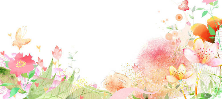 水彩花背景图片大全 水彩花背景素材下载 熊猫办公