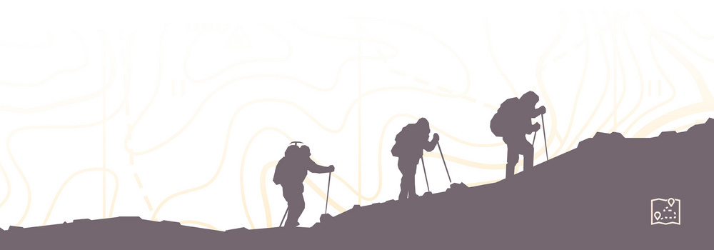 爬山扁平简约紫色banner