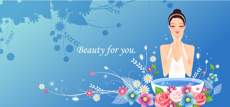 美容护肤美甲养生唯美清新背景banner