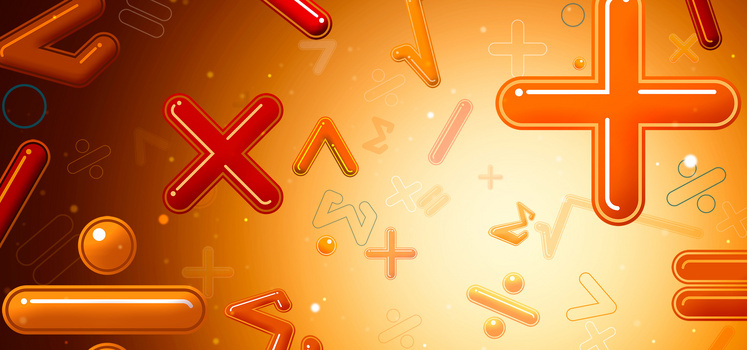 数学符号3d立体加减乘除背景banner