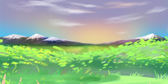 夏季手绘风景背景