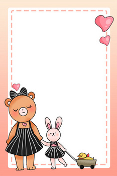 手绘原创卡通小动物可爱背景边框