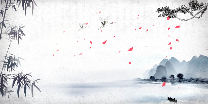 矢量中国风竹子国画素材