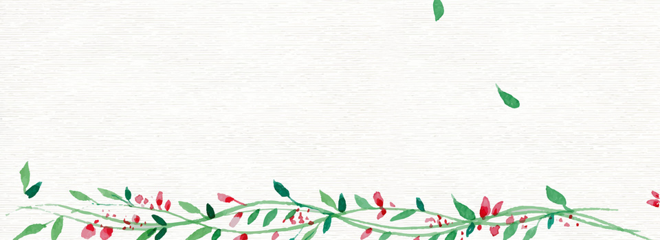 小清新文艺水彩手绘花朵藤条背景