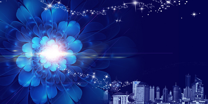 蓝金大气简约年终颁奖年会背景