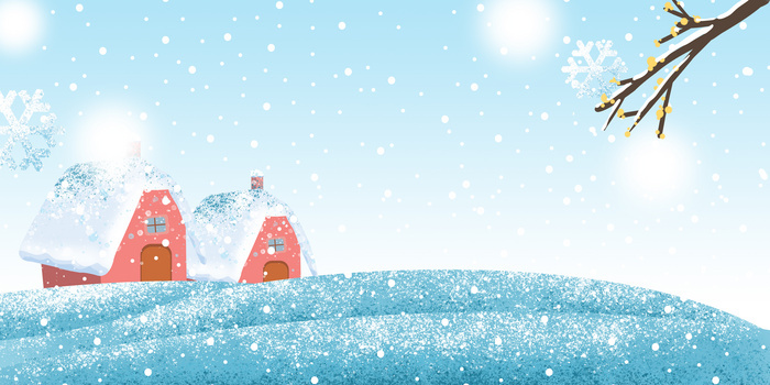 冬季卡通插画风背景