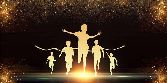 冲刺拼搏黑金色背景