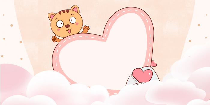 卡通温馨粉色促销背景