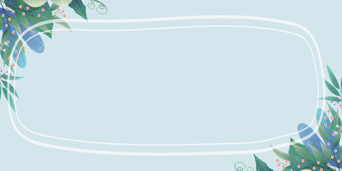 小清新植物边框背景