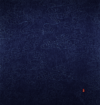 深蓝色祥云海报背景