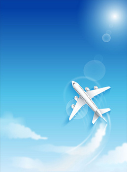云层飞机背景