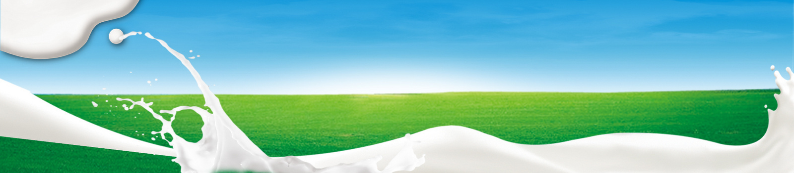 电商牛奶草原清新背景banner
