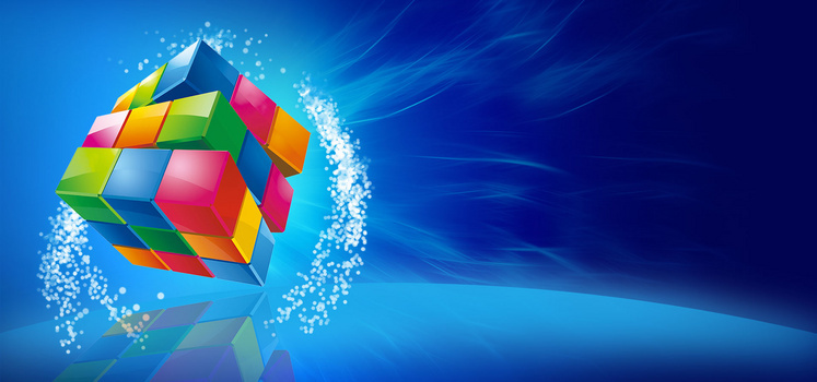 多彩魔方背景