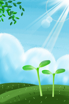 立春春天文艺小清新插画背景