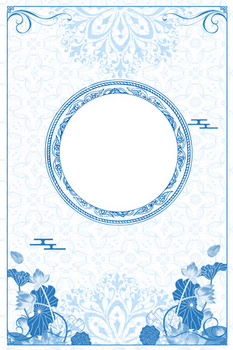 青花瓷传统荷花中国风花纹背景