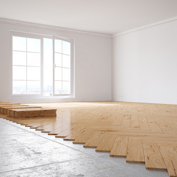 白色简约空旷家居地板北京