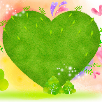绿色爱心背景图图片
