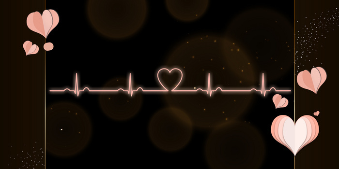 情人节心电图爱心浪漫背景