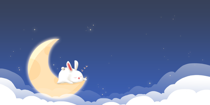 卡通手绘风格世界睡眠日夜晚星空月亮睡觉背景