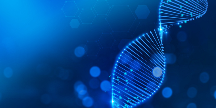 医疗科技生物dna基因链蓝色科技背景