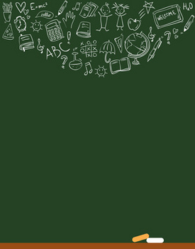 矢量卡通粉笔画黑板教育背景