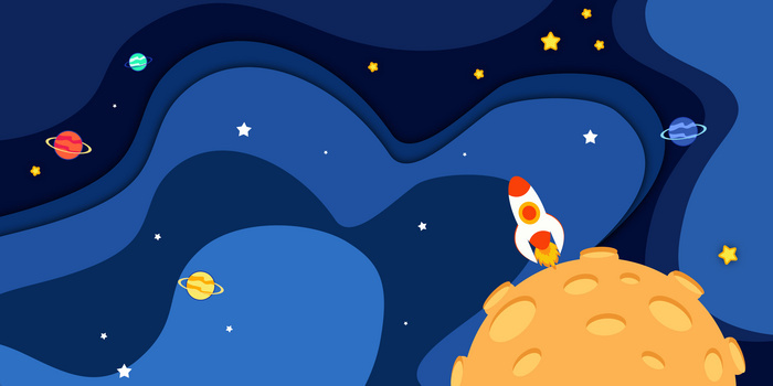 手绘自然科学星球学习教育背景