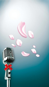 k歌金话筒花瓣商业h5背景