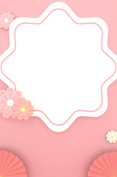 粉色简约c4d立体感恩创意背景