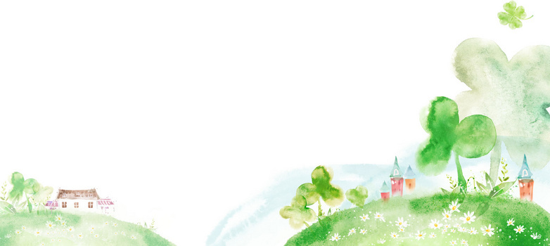 绿色环保童趣背景banner