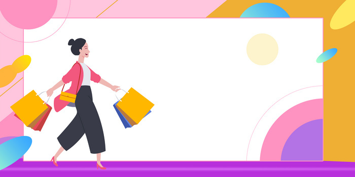 简约几何拼接电商促销购物背景