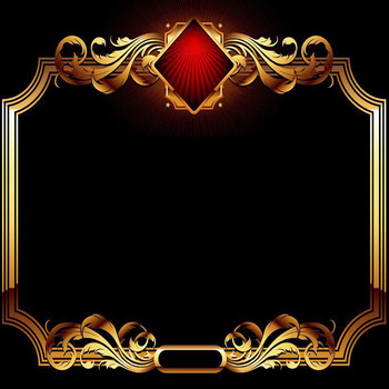 黑底金色边框科技背景