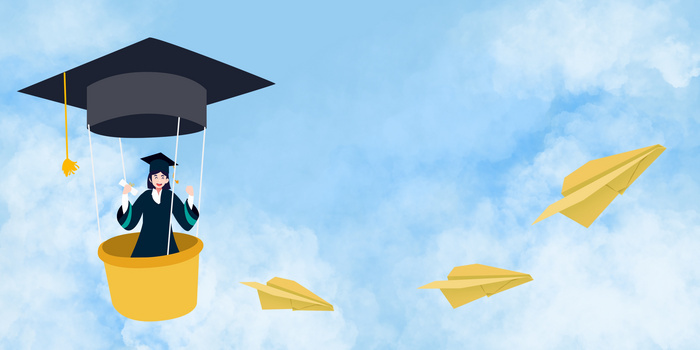 手绘小清新大学毕业季背景