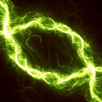 绿色震撼闪电科幻背景