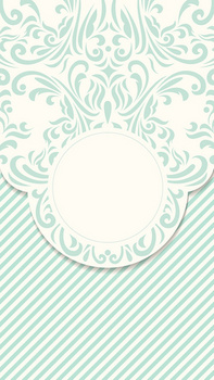 粉绿小清新淡雅欧式花纹婚礼请柬封面