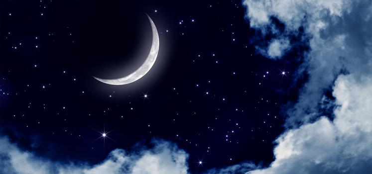 墨染一轮弯月背景