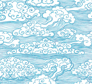 蓝色祥云背景矢量图