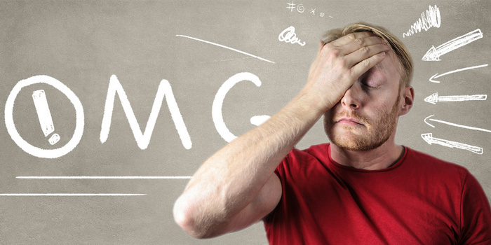 男性压力情绪表达创意背景