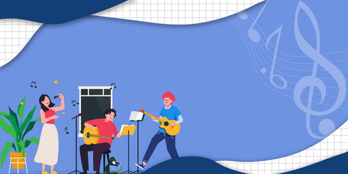 简约扁平歌唱比赛背景