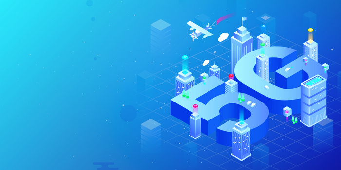 蓝色商务科技5g信息渐变背景